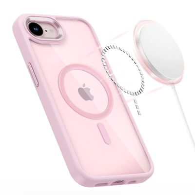3. Etui Tech-Protect Magmat MagSafe na iPhone 16e / 17e - przezroczysto-różowe