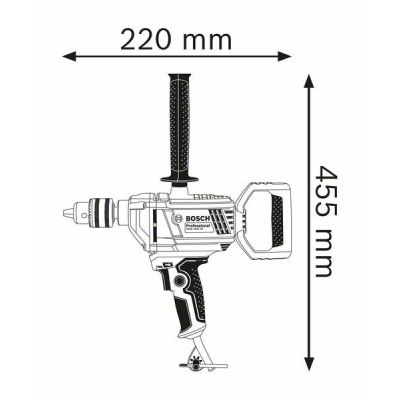 2. Bosch 0 601 1B0 000 wiertło 630 RPM 3 kg Czarny, Niebieski
