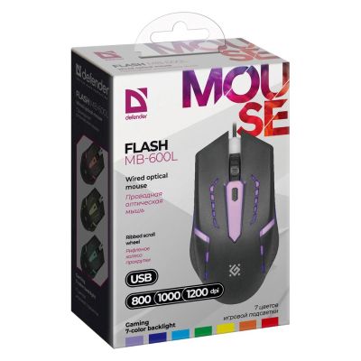8. DEFENDER MYSZ PRZEWODOWA FLASH MB-600L OPTIC LED 1200 DPI 4P 52600