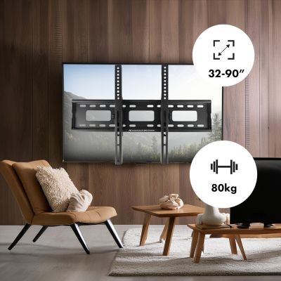 3. MACLEAN UCHWYT DO TV MAX VESA 600X400, 32-90", 80KG, REG. ODCHYLENIA +15°~-15° MC-421