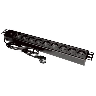 Listwa zasilająca A-LAN PZ09 (9 x UTE; 16 A (3680 W); 1,8m; kolor czarny)