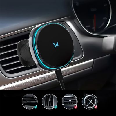 8. Uchwyt samochodowy Wozinsky WCT5-Q6S2Y z ładowarką indukcyjną Qi/MagSafe 15W na kratkę wentylacji z wentylatorem - czarny