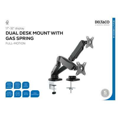 2. Deltaco ARM-1300 uchwyt do telewizorów 81,3 cm (32") Czarny