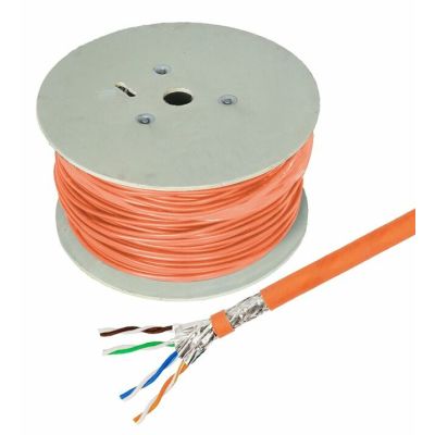 2. Kabel do układania Helos wysokiej jakości, Kabel surowy Cat.7, S/FTP, PiMF, LSZH, pomarańczowy, bęben 500m