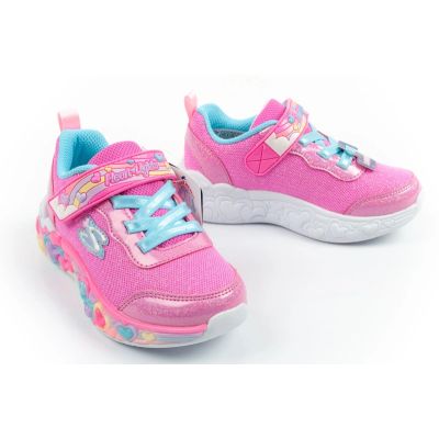 8. Skechers buty sportowe dziecięce S Lights LED dla dziewczynki na rzep