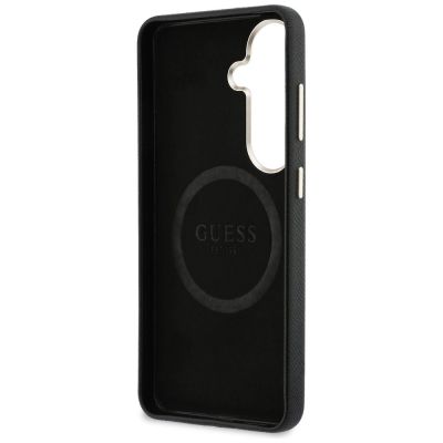 7. Etui Guess Rhinestone Round Logo MagSafe na Samsung Galaxy S26 - czarne