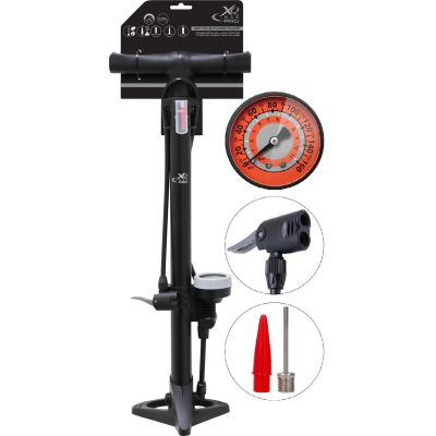 8. POMPKA WARSZTATOWO ROWEROWA XQMAX PRO 160Psi (11Bar) Z MANOMETREM MAŁA PODSTAWA