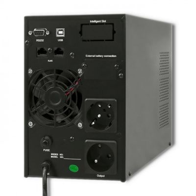 2. Qoltec 53042 zasilacz UPS Podwójnej konwersji (online) 1 kVA 800 W 2 x gniazdo sieciowe