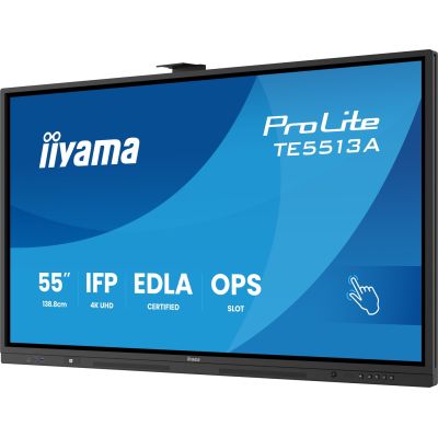 38. iiyama TE5513A-B2AG signage display Interaktywny płaski panel 138,7 cm (54.6") Wi-Fi 500 cd/m2 4K Ultra HD Czarny Ekran dotykowy Procesor wbudowany Android 24/7