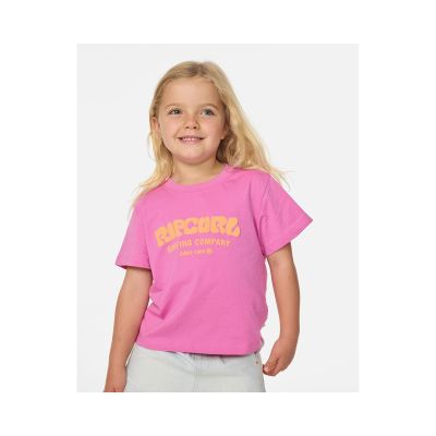 Koszulka dziewczęca RIP CURL Surf Puff Relaxed Tee -Girl różowa