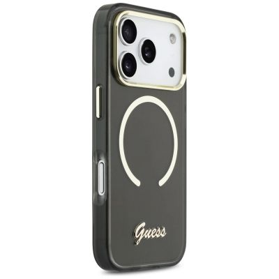 4. Etui Guess IML Script Metal MagSafe na iPhone 17 Pro Max - czarne