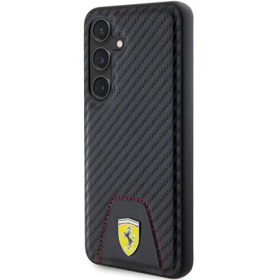 2. Etui Ferrari Carbon Stitched Bottom na Samsung Galaxy S24 - czarne