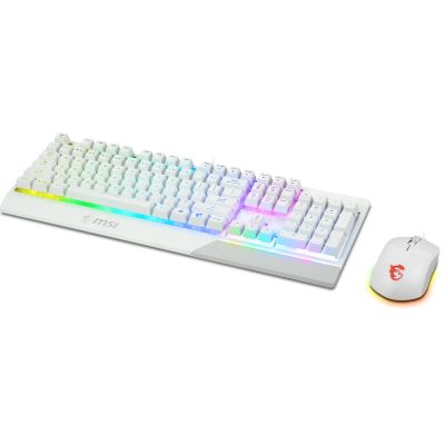 2. MSI S11-04DE305-CLA klawiatura Dołączona myszka Gaming USB QWERTZ Niemiecki Biały