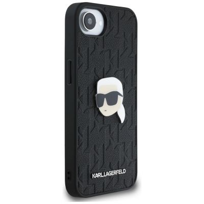 4. Etui Karl Lagerfeld Monogram Karl Head Pin na iPhone 16e - czarne