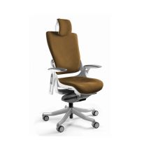 Fotel biurowy Wau 2 BL408 tkanina khaki/biały