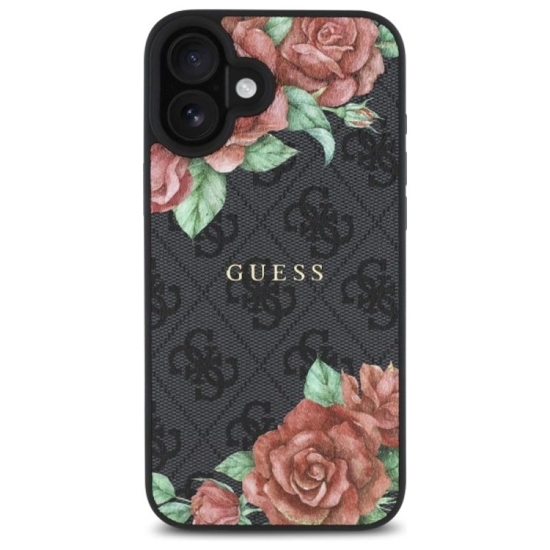 3. Etui Guess 4G Flowers Print MagSafe na iPhone 16 6.1" - czarne
