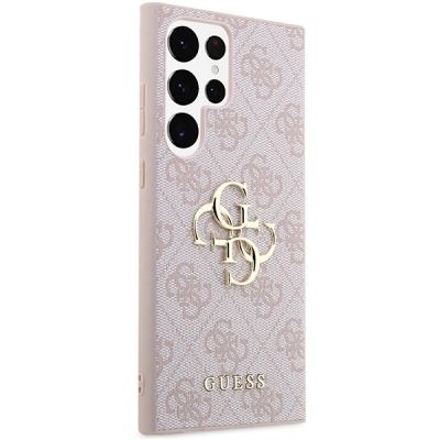 4. Etui Guess 4G Big Metal Logo na Samsung Galaxy S23 Ultra - różowe