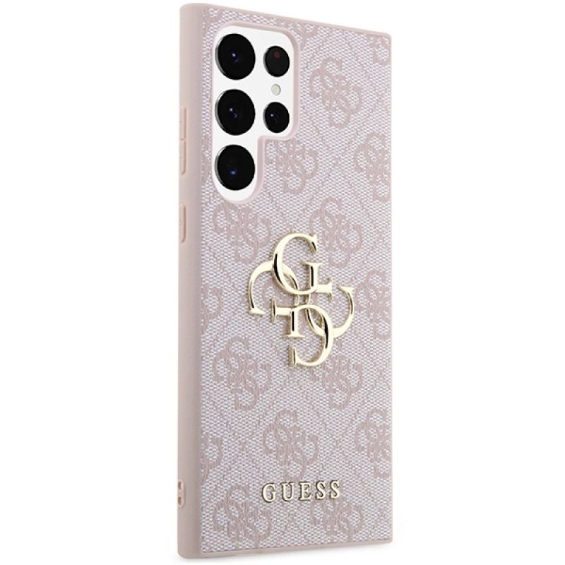 4. Etui Guess 4G Big Metal Logo na Samsung Galaxy S23 Ultra - różowe
