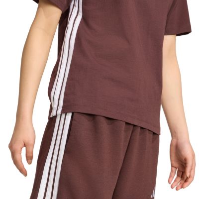 6. Koszulka damska adidas Essentials 3-Stripes Cotton brązowa JX7621