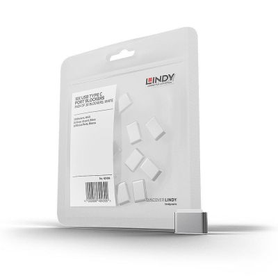 LINDY USB Typ C Port Schloss weiĂź 10 StĂĽck