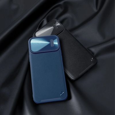 14. Nillkin CamShield Leather S Case etui iPhone 14 Pro Max pokrowiec z osłoną na aparat czarny