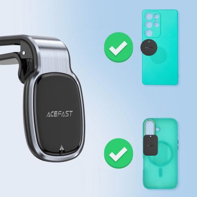 13. Uchwyt magnetyczny Acefast D16 samochodowy na kratkę nawiewu – nie wymaga MagSafe – szary