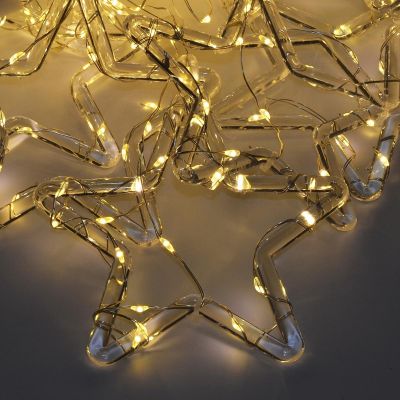 13. LAMPKI CHOINKOWE KURTYNA ŚWIETLNA 200x200 CM 415LED CIEPŁY BIAŁY GWIAZDKI