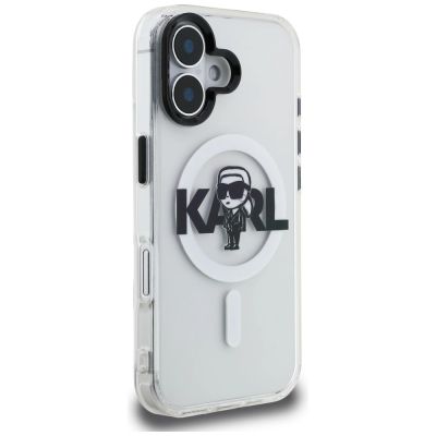 4. Etui Karl Lagerfeld IML Karl Sketch Logo MagSafe na iPhone 16 - przezroczyste