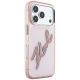 4. Etui Karl Lagerfeld IML Big Signature Resin Metal Frame na iPhone 18 Pro Max / 17 Pro Max - różowe