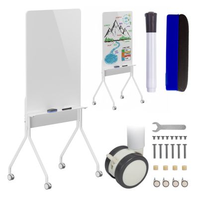27. ERGO OFFICE MOBILNA TABLICA SUCHOŚCIERALNA, ORIENTACJA PIONOWA, BIAŁA, JEDNOSTRONNA, Z PÓŁKĄ, WYMIARY TABLICY 1190X790MM ER-3