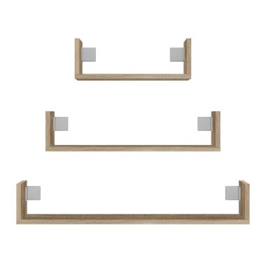 2. Zestaw 3 x półka wisząca MOBI 3P 80x20xH14 sonoma