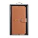 5. iCarer Haitang Leather Wallet Case skórzane etui do Samsung Galaxy S22+ (S22 Plus) portfel obudowa pokrowiec brązowy (AKSM05BN)