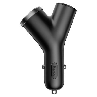 2. Baseus Y Type Car Charger ładowarka samochodowa 2x USB + gniazdo zapalniczki 3.4A czarny (CCALL-YX01)