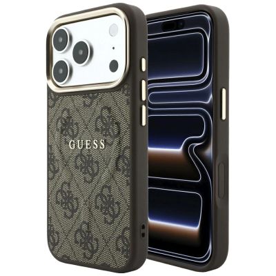 Etui Guess Embossed 4G Classic MagSafe na iPhone 17 Pro / 18 Pro - brązowe