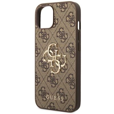 6. Etui Guess 4G Big Metal Logo na iPhone 14 - brązowe