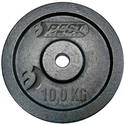 4. OBCIĄŻENIE ŻELIWNE CZARNE 10 KG BEST SPORTING fi 30mm