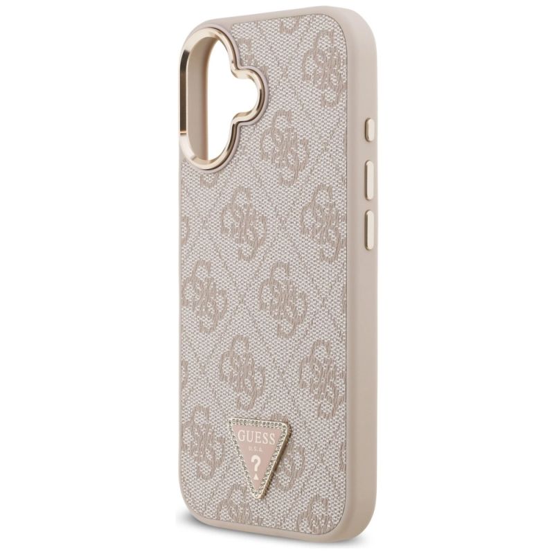 6. Etui Guess 4G Triangle Logo MagSafe na iPhone 17 - różowo-złote