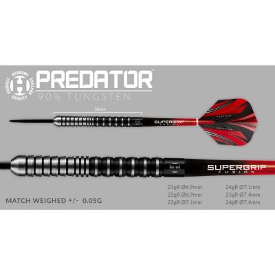 12. Rzutki Harrows Predator 90% Steeltip