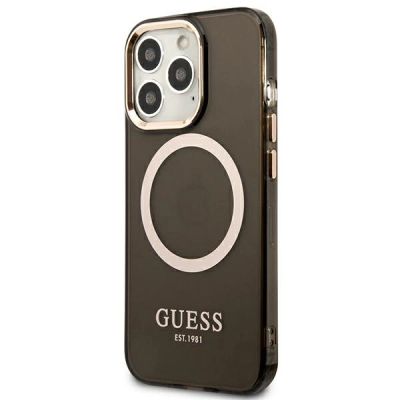 2. Etui Guess Gold Outline Translucent MagSafe na iPhone 13 Pro Max - czarne
