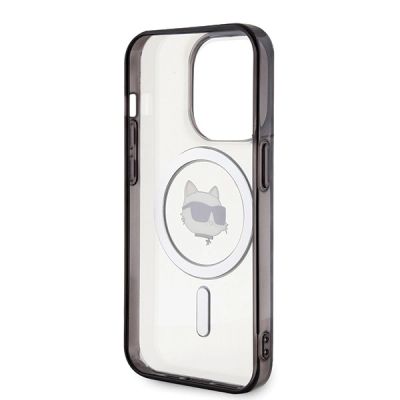 7. Etui Karl Lagerfeld IML Choupette's Head MagSafe na iPhone 15 Pro - przezroczyste