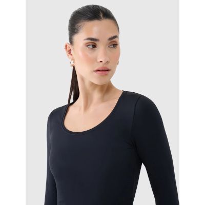 2. Longsleeve slim gładki damski 4F 4FRSS25TLONF511-20S