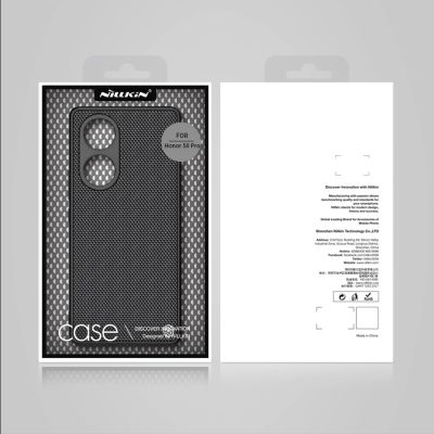 5. Nillkin Textured Case wytrzymałe wzmocnione etui z żelową ramką i nylonem na tyle Honor 50 Pro czarny