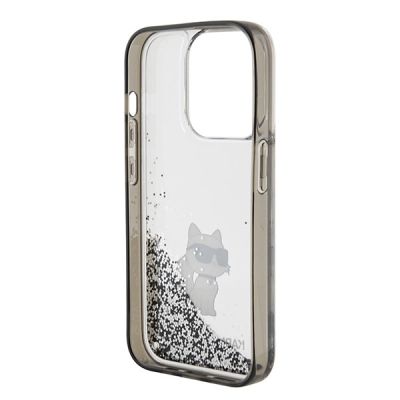 7. Etui Karl Lagerfeld Liquid Glitter Choupette do iPhone 15 Pro Max - przezroczyste