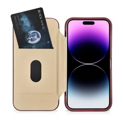 20. iCarer CE Premium Leather Folio Case skórzane etui iPhone 14 Pro Max z klapką magnetyczne MagSafe czerwony (WMI14220716-RD)