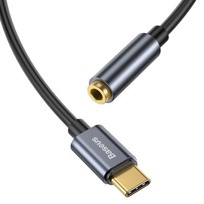 4. Adapter Baseus L54 do słuchawek USB-C / mini jack 3.5mm DAC 24 bit 48 KHz - szary