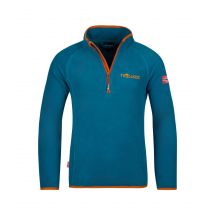 Bluza polarowa dziecięca  unisex Trollkids Kids Nordland Half Zip deep lagoon/cinnamon lekka i oddychająca niebieska  (707-178)