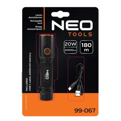 2. Latarka akumulatorowa USB C 2000 lm CHN LED
