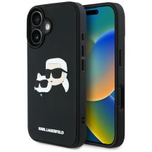 Etui Karl Lagerfeld HC 3D Rubber Double Heads na iPhone 16 - czarne