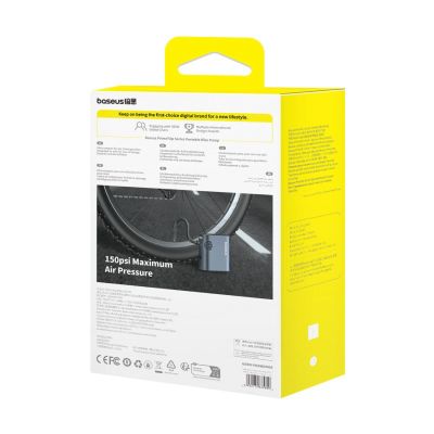 8. Pompka elektryczna Baseus PrimeTrip Series z cyfrowym wyświetlaczem do rowerów - czarna