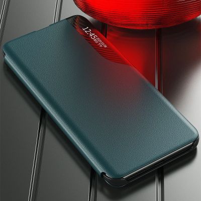 8. Eco Leather View Case elegancki futerał etui z klapką i funkcją podstawki Samsung Galaxy A22 4G niebieski